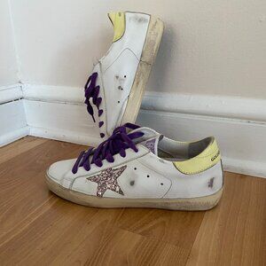 Golden Goose Superstar Glitter Star Sneakers Size 8/38